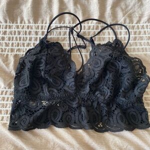 PINK-Black Lace Bralette